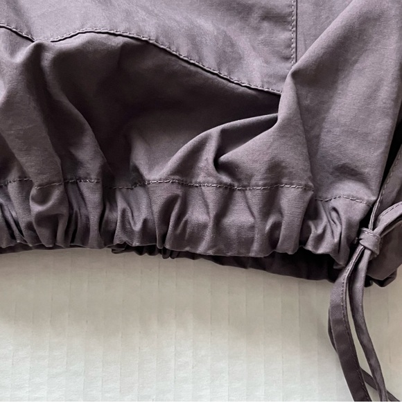 Garage sleeveless organic cotton cropped shirt drawstring buttons grey size M - Picture 9 of 12